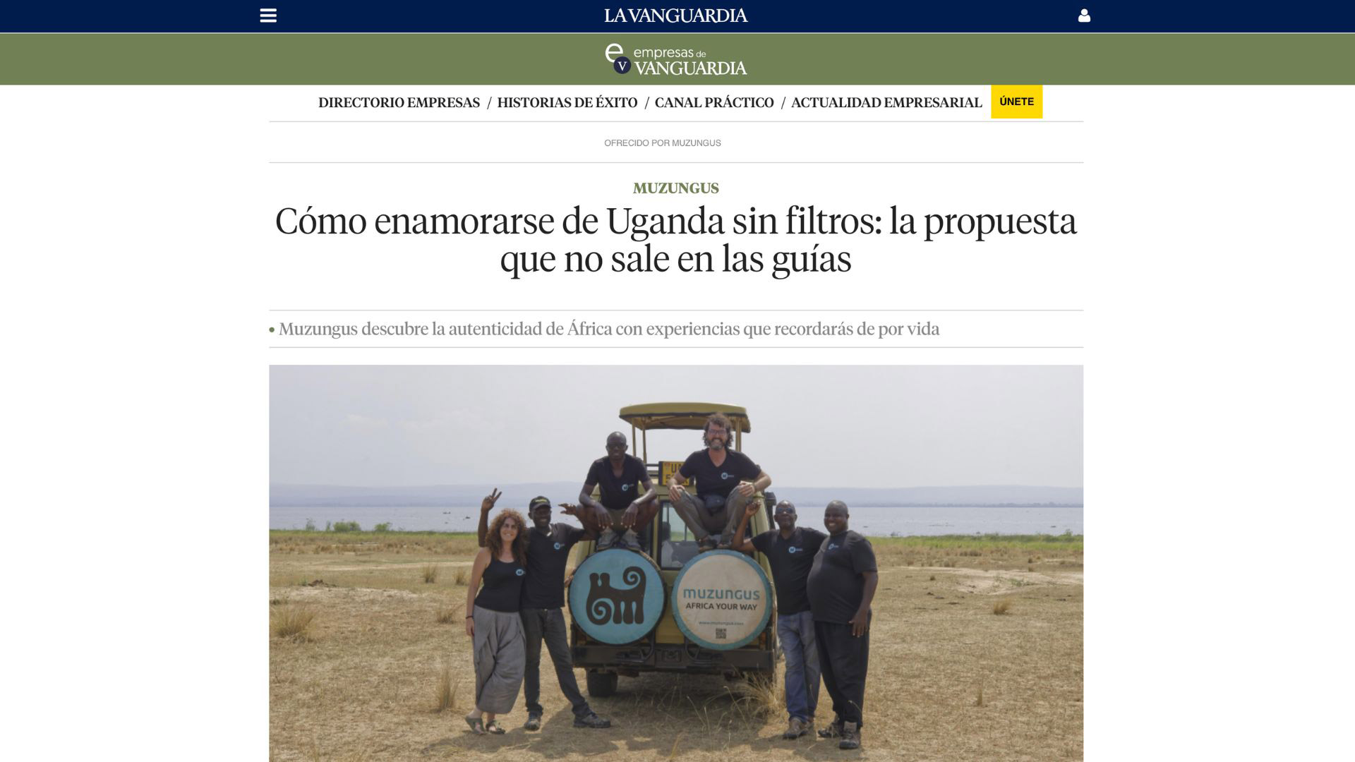 Emoción y orgullo: Muzungus en La Vanguardia